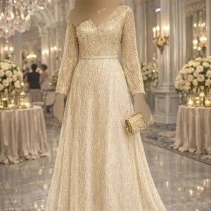 پیراهن مجلسی زنانه مدل آذین جنس شاین قد 150 در رنگبندی متنوع و سایز 48 تا 58