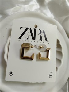 گوشواره مربعی استیل رنگ ثابت ضد حساسیت از برند زارا اروپا