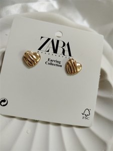 گوشواره قلب آدیداس سه خط اروپایی از برند زارا اسپورت نقره‌ای و طلایی استیل