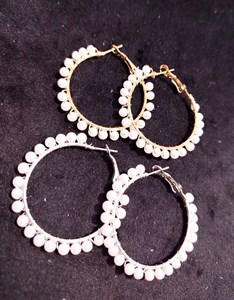 گوشواره حلقه ای مرواریدی سایز متوسط Zara