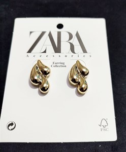 گوشواره اشکی 3 قطره لوکس رادیوم رنگ ثابت ضد حساسیت و آلرژی از برند Zara accessories