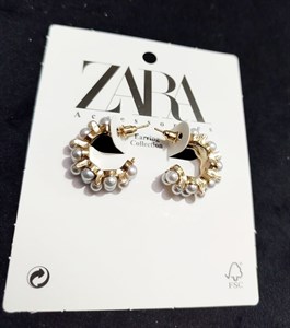 گوشواره مرواریدی نیم حلقه فرانسوی استیل ضد حساسیت Zara accessories