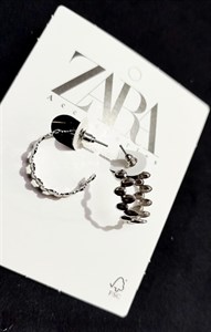 گوشواره نیم حلقه مدل فرفری استیل 316 قطر 3 سانت سایز متوسط از برند Zara accessories