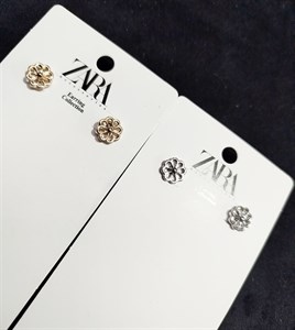 گوشواره گل پینترستی مینیمال استیل رنگ ثابت ضد حساسیت و آلرژی Zara accessories