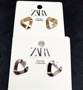 گوشواره مثلث گره خورده فشن Zara accessories  استیل رنگ ثابت ضد حساسیت و آلرژی