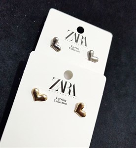 گوشواره قلب فانتزی پینترستی مینیمال۲۰۲۶ استیل رنگ ثابت ضد حساسیت و آلرژی Zara accessories