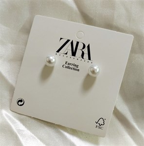 گوشواره مروارید ریز استیل آبکاری رادیوم رنگ ثابت ضد حساسیت از برند زارا اروپا Zara accessories