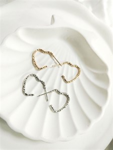 گوشواره قلبی استیل مینیمال طلایی و نقره‌ای سایز کوچک سایز براق آبکاری رادیوم رنگ ثابت ضد حساسیت و آلرژی ترند و لوکس مناسب استفاده روزمره از برند زارا اروپا