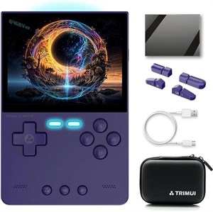 کنسول بازی دستی Trimui Brick با صفحه نمایش 3.2 اینچی IPS با رزولوشن 1024*768، باتری 3000mAh مدل trimuibrick به همراه کیف قابل حمل و محافظ صفحه نمایش - سفید