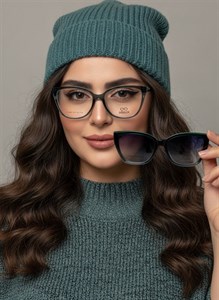 عینک طبی کاور دار زنونه گربه ای طوسی با ۳استایل متفاوت