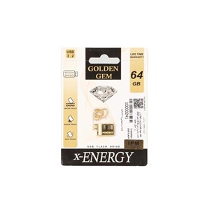 X-ENERGY Golden Gem USB3.2 Flash Memory-64GB (گارانتی مادام العمر IPM)
