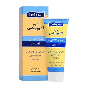 کرم آتوپیکس اطفال ایروکس حاوی اوره 3 درصد و اوسرین مناسب برای خشکی پوست 75 گرم