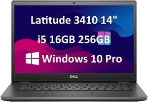 لپ تاپ تجاری دل Latitude 3410 (بازسازی شده) | پردازنده Intel Quad-Core i5-10310U | رم 16 گیگابایت | SSD PCIe 256 گیگابایت | صفحه نمایش 14.1 اینچی غیر لمسی | ویندوز 10 پرو | مشکی