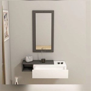 میز آرایش دیواری ایما تمام mdf همراه با قاب آینه