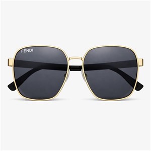 عینک آفتابی زنانه فندی FENDI ساخت ایتالیا استاندارد مدل C6 مشکی طلایی