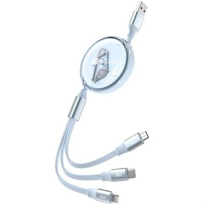 کابل شارژ و تبدیل USB سه در یک پرووان مدل PROONE PCC118R 1.1M