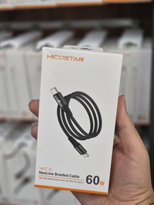 کابل شارژ PD و فست Hicostar Type-C to Type-C مدل 141C-C 60W - مشکی