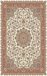 فرش مشهد 700 شانه تراکم 2550 نقشه 702033F کرم تمام آکریلیک