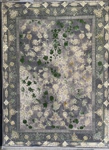 فرش عروس 1200 شانه تراکم 3600 طرح 1205 A  رنگ طوسی تمام اکریلیک تمام برجسته