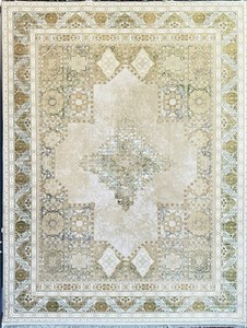 فرش عروس 1200 شانه تراکم 3600 طرح برکه 1262 بژ  تمام اکریلیک