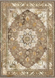 فرش نگین مشهد 1200 شانه تراکم 3600 طرح 1261 بادامی تمام آکریلیک