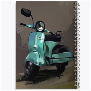 دفتر نقطه ای مهندسی 100 برگ خندالو طرح موتور سیکلت (Motorcycle)