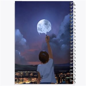 دفتر مشق 100 برگ خندالو طرح دختر و ماه