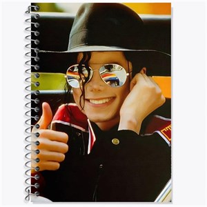 دفتر زبان دو خط 50 برگ خندالو طرح مایکل جکسون (Michael Jackson)