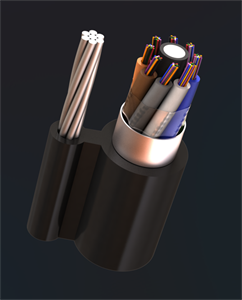 کابل نوری خشک مهاردار تک روکشه Optical Self - Supporting Aerial Cable/Single Jacket-Dry