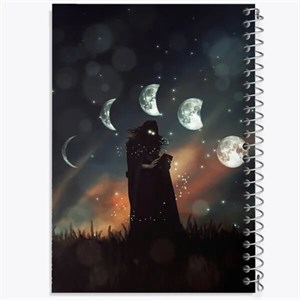 دفتر شطرنجی 50 برگ خندالو طرح ماه (Moon)