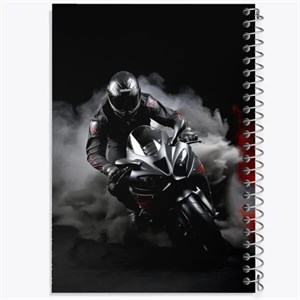 دفتر نقطه ای مهندسی 50 برگ خندالو طرح موتور سیکلت (Motorcycle)