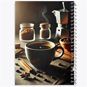 دفتر نقطه ای مهندسی 50 برگ خندالو طرح قهوه Coffee