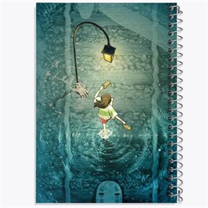 دفتر زبان دو خط 50 برگ خندالو طرح انیمه شهر اشباح (Spirited Away)