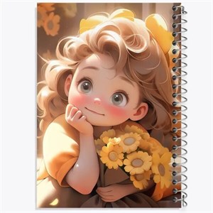 دفتر نقطه ای مهندسی 50 برگ خندالو طرح دخترانه کیوت