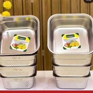  آبکش و لگن مربع یونیک آلمان سرویس 8 پارچه (ضخیم و با دوام)