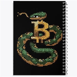 دفتر شطرنجی 50 برگ خندالو طرح بیت کوین (Bitcoin)