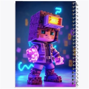 دفتر شطرنجی 50 برگ خندالو طرح ماینکرافت (Minecraft)