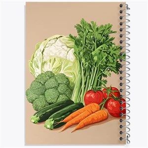 دفتر نقطه ای مهندسی 100 برگ خندالو طرح سبزیجات