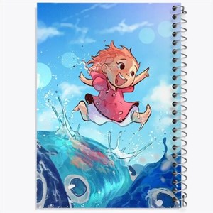 دفتر مشق 100 برگ خندالو طرح انیمه پونیو (Ponyo)