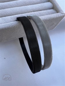 بنگل مردانه استیل بافت حصیری  (رنگ ثابت)