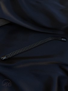 دستبند استیل مشکی طرح کارتیر قفل کشویی (رنگ ثابت)