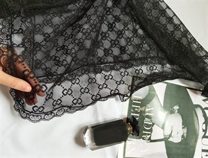 مینی اسکارف توری حاشیه گیپور مشکی