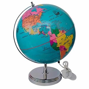کره جغرافیایی سایز 30 مدل پایه فلزی چراغدار ایده
