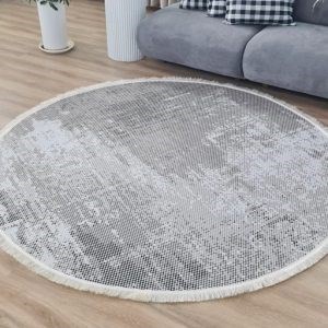 فرشینه گرد طرح پیکسلی مخمل پاگرد پله کد B 134