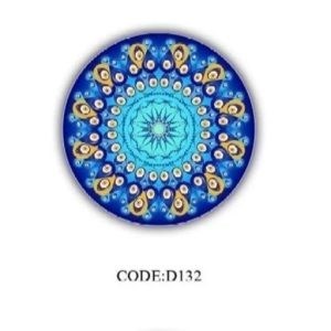 فرشینه قالیوا گرد مخمل ترک چشم نظر کد D132