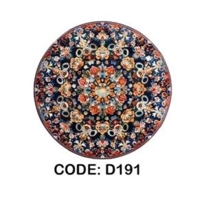 فرشینه قالیوا گرد مخمل  ترک طرح فرانسه کد D191