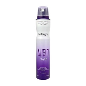 اسپری دئودورانت زنانه لتس گو Lets go مدل alien | حجم 200 میلی لیتر