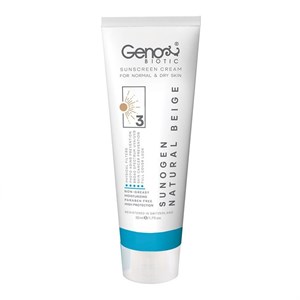 کرم ضدآفتاب رنگی ژنوبایوتیک بی رنگ | SPF50 مناسب پوست‌های خشک و معمولی