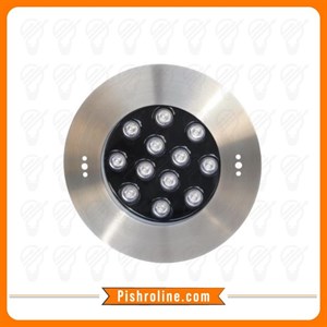 چراغ توکار استخری استیل 24وات تک رنگ  LEDMAN