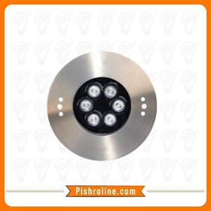 چراغ توکار استخری استیل 12وات تک رنگ LEDMAN